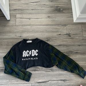 IAMKOKO.la cropped AC/DC crop long sleeve shirt